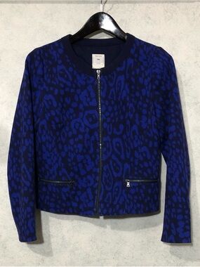 Gap Jacket Vintage Fashion•Powerful Blue Leopard Zip•Jacket•Sz•6•Professional